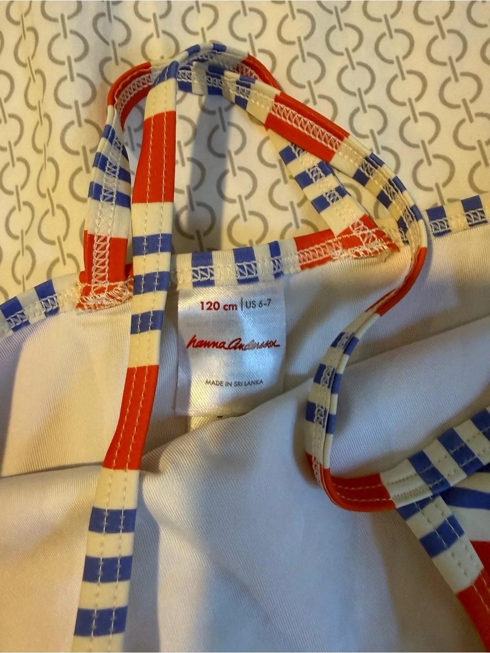 Hanna Andersson Red & Blue Striped Girls Two-Piece Swimsuit